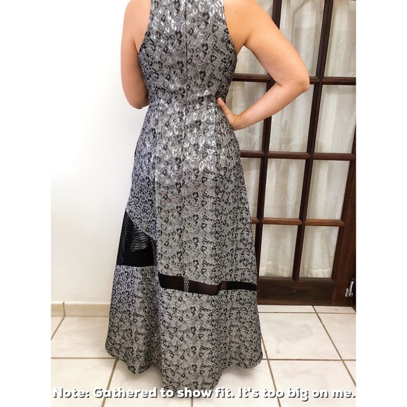 Hi-Lo Metallic Animal Print Evening Gown - Picture 5 of 7